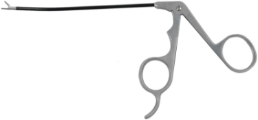 Grasping Forceps, Curved Left 30 Degrees, 2.7mm Shaft Diameter, Insulated, Working Length 5-1/8" (130mm), Overall Length 8-1/2" (217mm) 