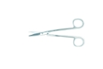 Fomon Dorsal Scissors, Straight, Heavy Design, Angled Shanks, Blunt Rounded Tips, Bottom Blade Serrated, Two Tone Finish, Overall Length 5-1/2" (140mm) 