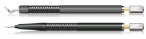 Cataract Diamond Knife Black Gold Titanium Handle, 2mm 19 Facet Crescent Tunnel Knife Angled Dop Push Pen Handle Design, Blade Dimensions 2mm Wide By 0.17mm Thick By 6mm Long 