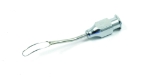 Hoffman Irrigating Vectus, 25ga, 16ga Reinforced Curved Shaft, 4mm Wide x 14mm Long Curved Serrated Loop, Three 0.3mm Irrigating Ports At 10, 12, 2 O'Clock, Overall Length 1-7/8" (46mm) E0635,1288E,E0635