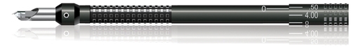 Glaucoma Diamond Knife, 7 Step Handle Design Single Footplate, Preset, 7 Settings 0.15, 0.20, 0.25, 0.30, 0.37, 0.50 40, Truncated Lance Blade 25*, 1mm Wide x 6mm Long x 0.17 Thick 