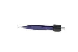 Iris Style Bipolar Forceps, Insulated, Angled 45 Degrees, 0.4mm Tip, 5mm Tip To Bend, Overall Length 3-1/2" (89mm) 