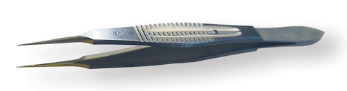 Castroviejo Suturing Forceps, Titanium, Straight Shafts, 0.12mm, 5.5mm Tying Platform, Serrated Wide Handle, Overall Length 4-1/4" (108mm) ET1796,2252T,ET1796
