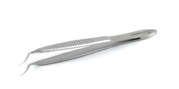 Lehner-Utrata Capsulorhexis Forceps, Gently Curved Shaft, Utrata-Like Fine Angled Tips, Flat Handle, Dull Finish, Overall Length 3-1/4 (83mm) E2002 C,08-01424,2193E,08-01424,E2002 C