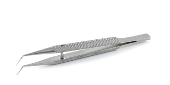 OGawa-Utrata Capsulorhexis Forceps, Fine Angled Tips, 11.5mm Angled Shafts Iris Stop, Round Handle, Dull Finish, Overall Length 4" (100mm) E2002R,2190E,E2002 R