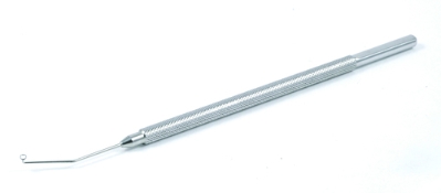 Shepard Anterior/Posterior Capsule Polisher/Curette, Left, 1.75mm Diameter Ring Tip, Angled 10mm From Bend To Tip, Round Handle, Overall Length, 4-3/4" (120mm) 08-13215