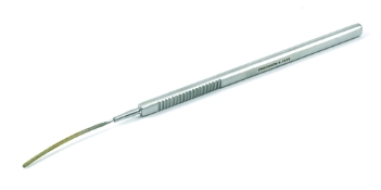 Iris Spatula, 2mm Wide x 33mm Long Sterling Silver Blade, Serrated Flat Handle, Polished Finish, Overall Length 5-1/2" (135mm) E0700,6850E,E0700
