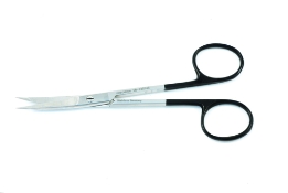 Jabeley Plastic Scissors, Super Cut, Curved, Bottom Blade Serrated, Black Ring Handles, Overall Length 4-7/8" (125mm) 