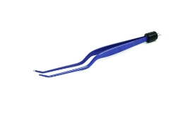 Tonsil Bayonet Bipolar Forceps, Insulated, 1.5mm Tip, 2mm High Polish Area, Overall Length 7-1/2" (190.50mm) 